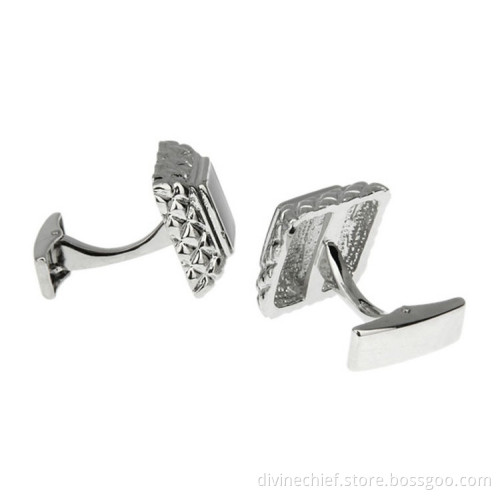 Make Custom Square Floral Designs Brass Cufflinks For Man's Suit Shirt
